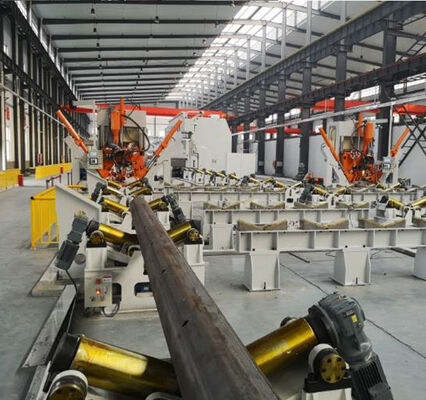 HM2500/14000 14m सीएनसी स्वचालित प्रकाश पोल सीम बंद वेल्डिंग मशीन अधिकतम 2500 मिमी व्यास